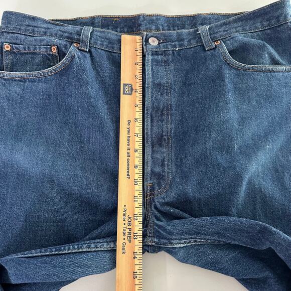 Vintage Levi’s Men’s 501 Jeans 42x32 Button Fly Straight Leg Blue Denim Cotton - Picture 9 of 10